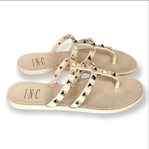 INC Ellie New caged flat thong sandals 6